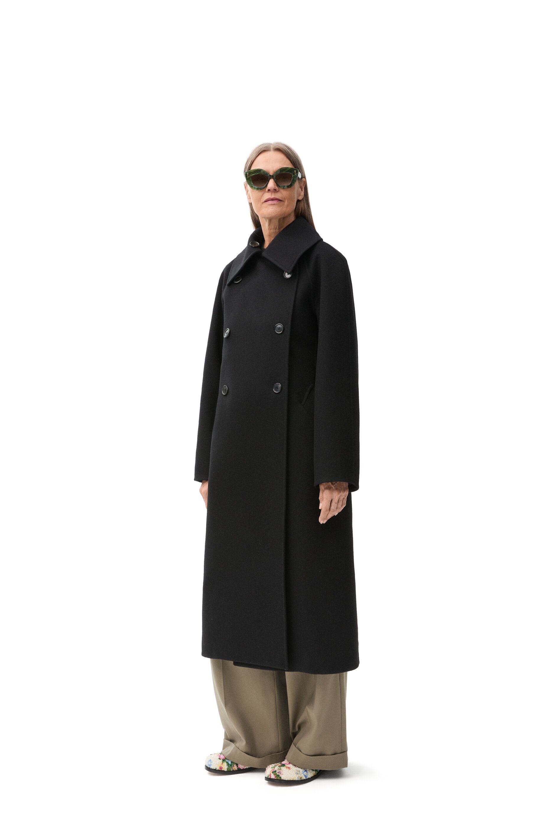 コート Loewe Wool and cashmere double-breasted coat Double-breasted coat in wool and cashmere Grey - LOEWE