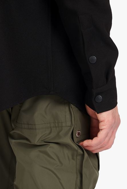 Black cotton shirt with Balmain badge - 8