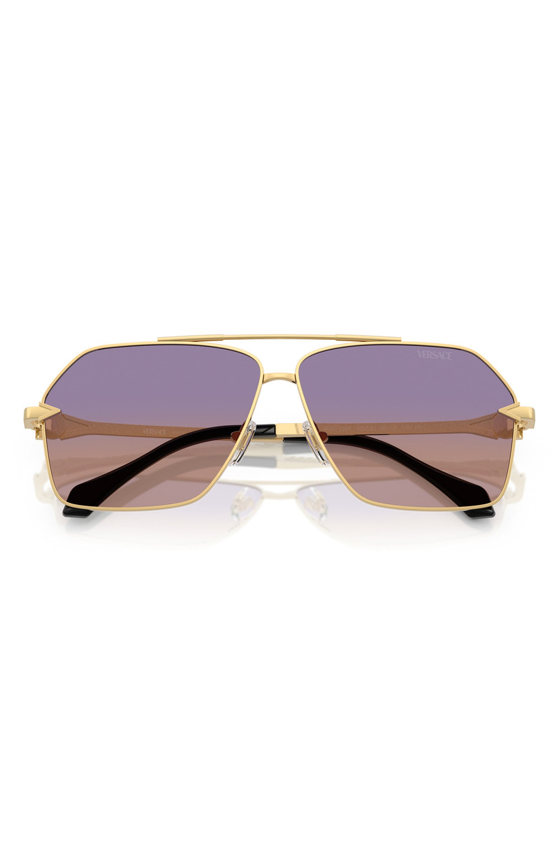 Versace 63mm Pilot Sunglasses in Gold /Orange Violet 5