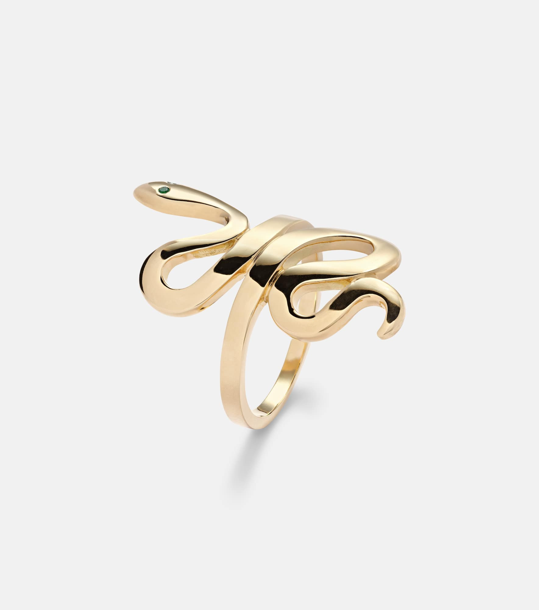 18kt gold ring with emeralds - 4