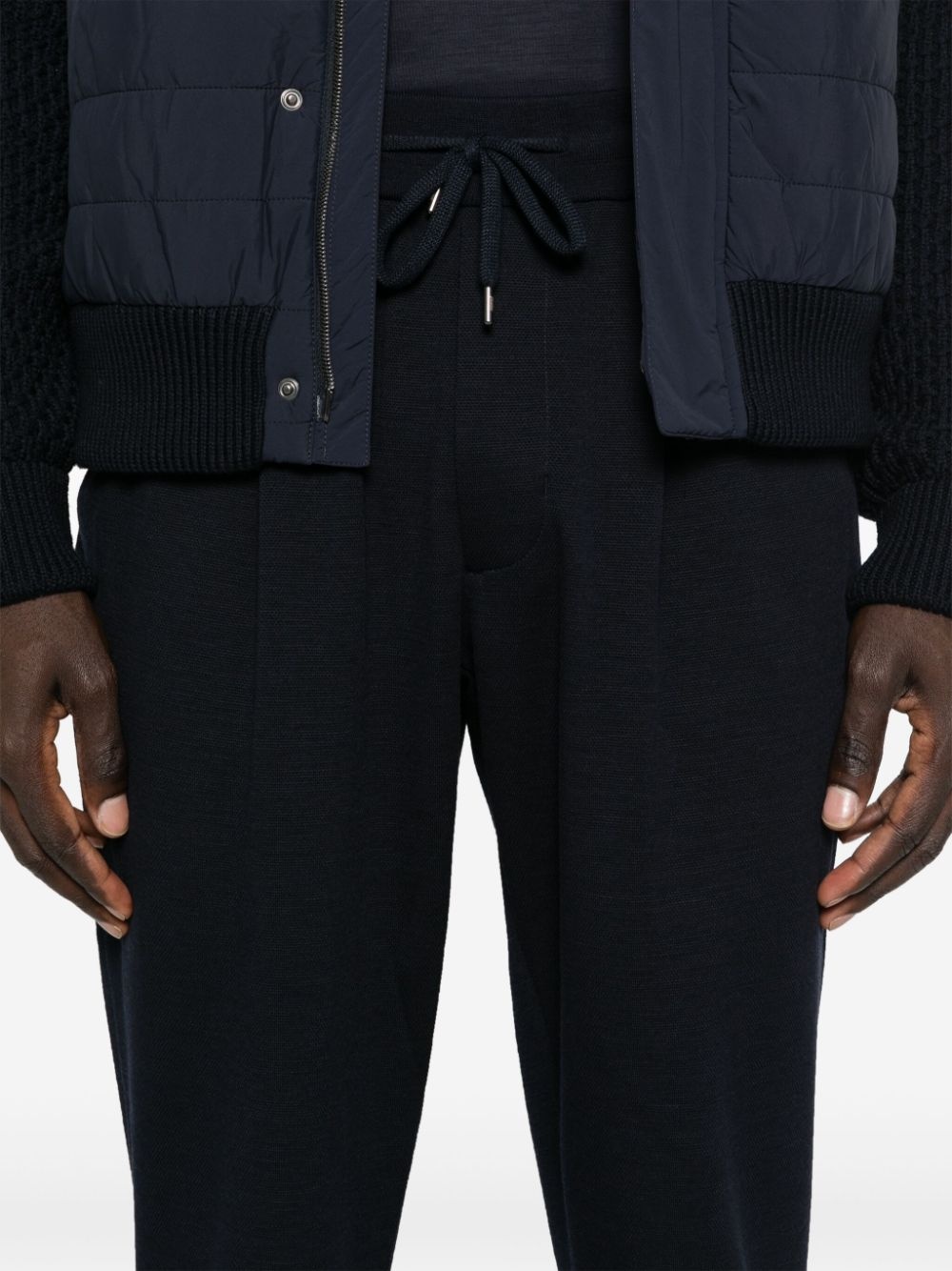 drawstring virgin wool trousers - 5
