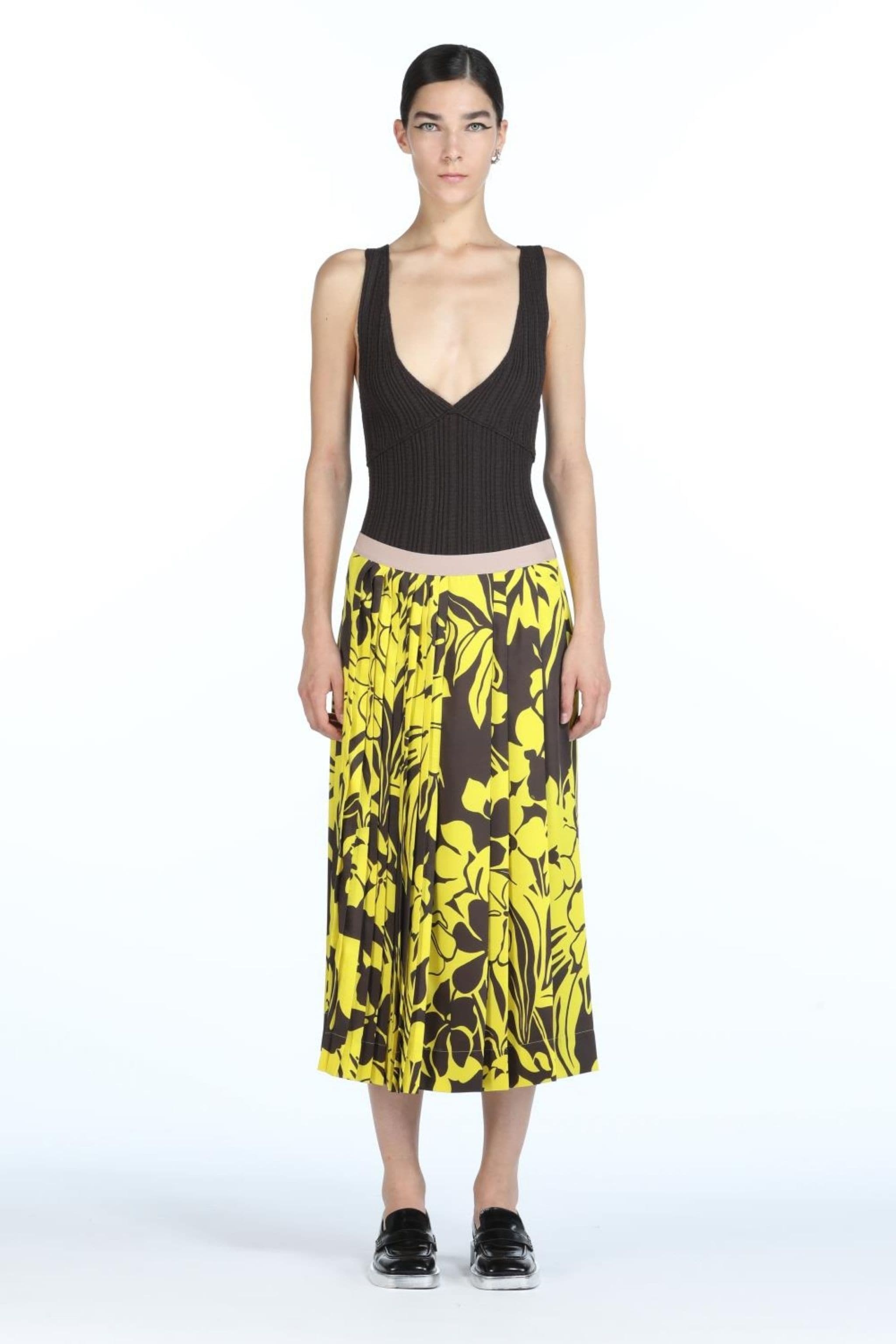 FLORAL-PRINT PLEATED SKIRT - 4