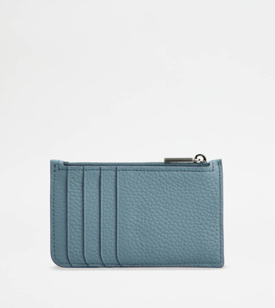 Tod's CREDIT CARD HOLDER IN LEATHER - LIGHT BLUE outlook