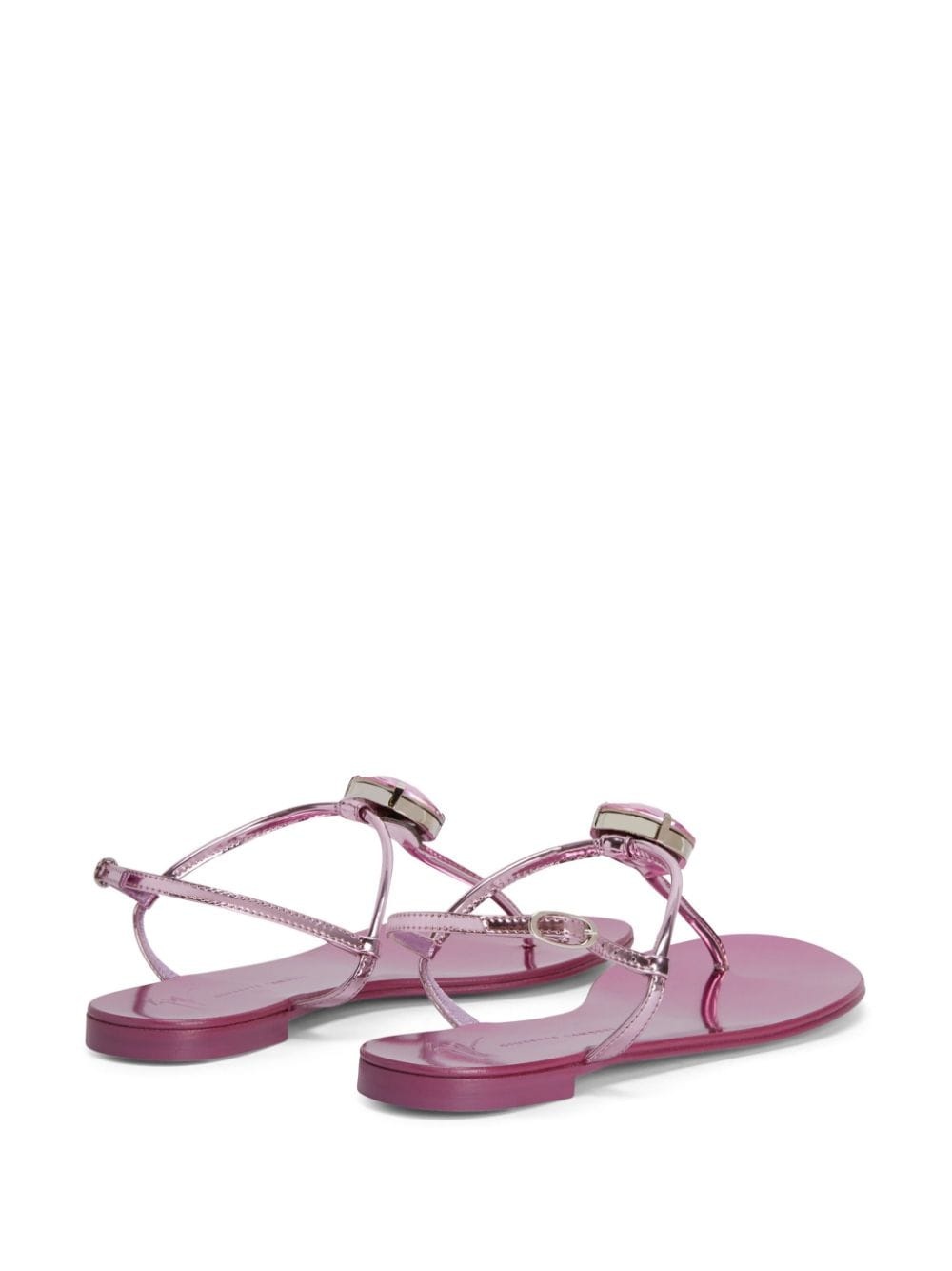 Anthonia metallic-effect flat sandals - 3