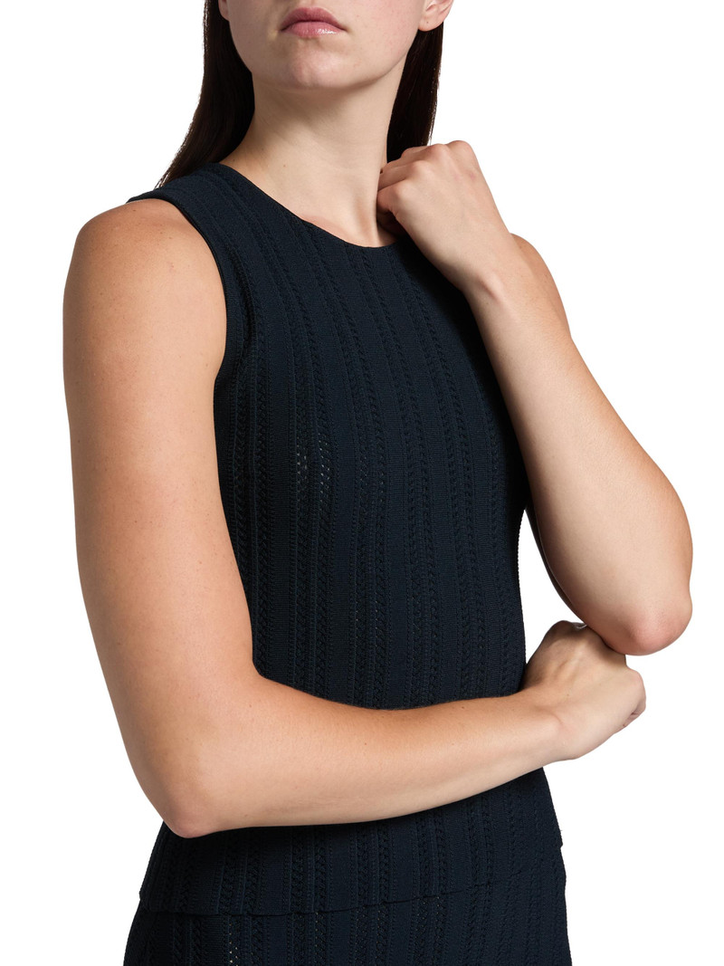 Women's Brynn Jacquard Sleeveless Top - Navy 6