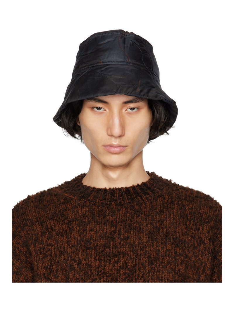 Navy Printed Bucket Hat - 1