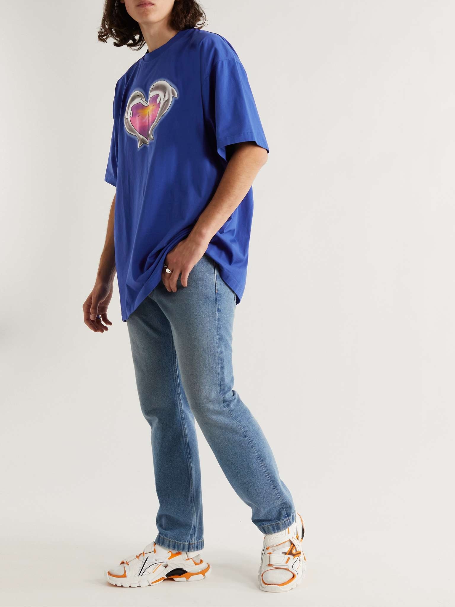 Oversized Logo-Embroidered Printed Cotton-Jersey T-Shirt - 2