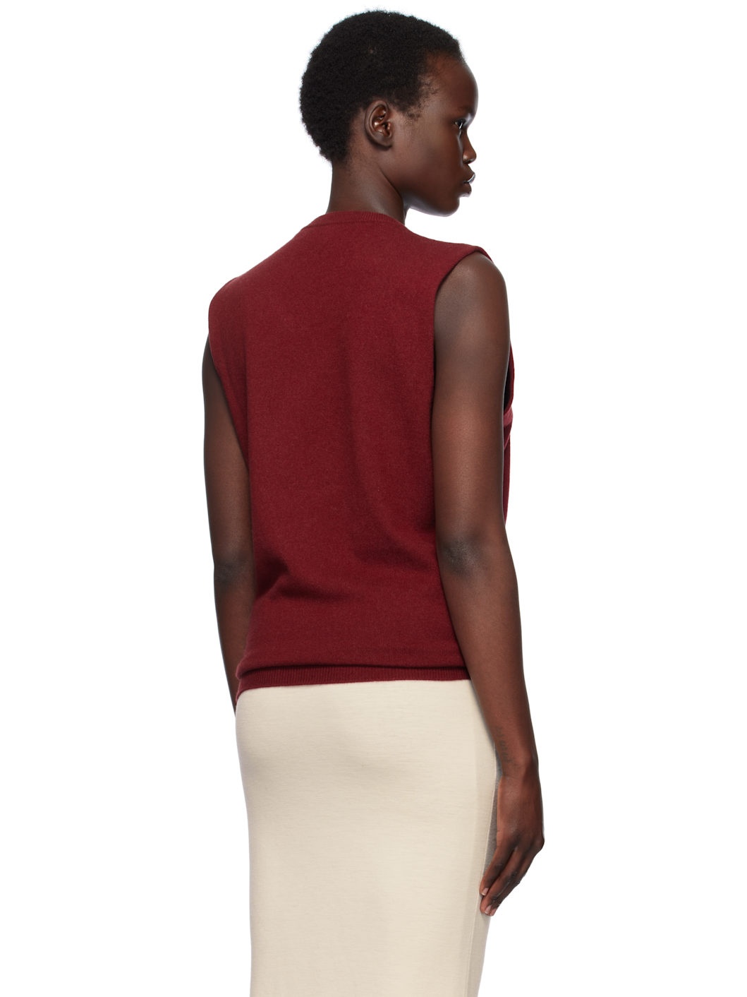 Red Cashmere Vest - 3
