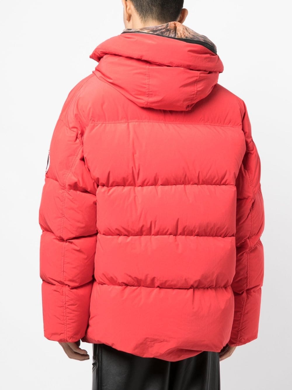 padded animal motif-hoodie jacket - 4