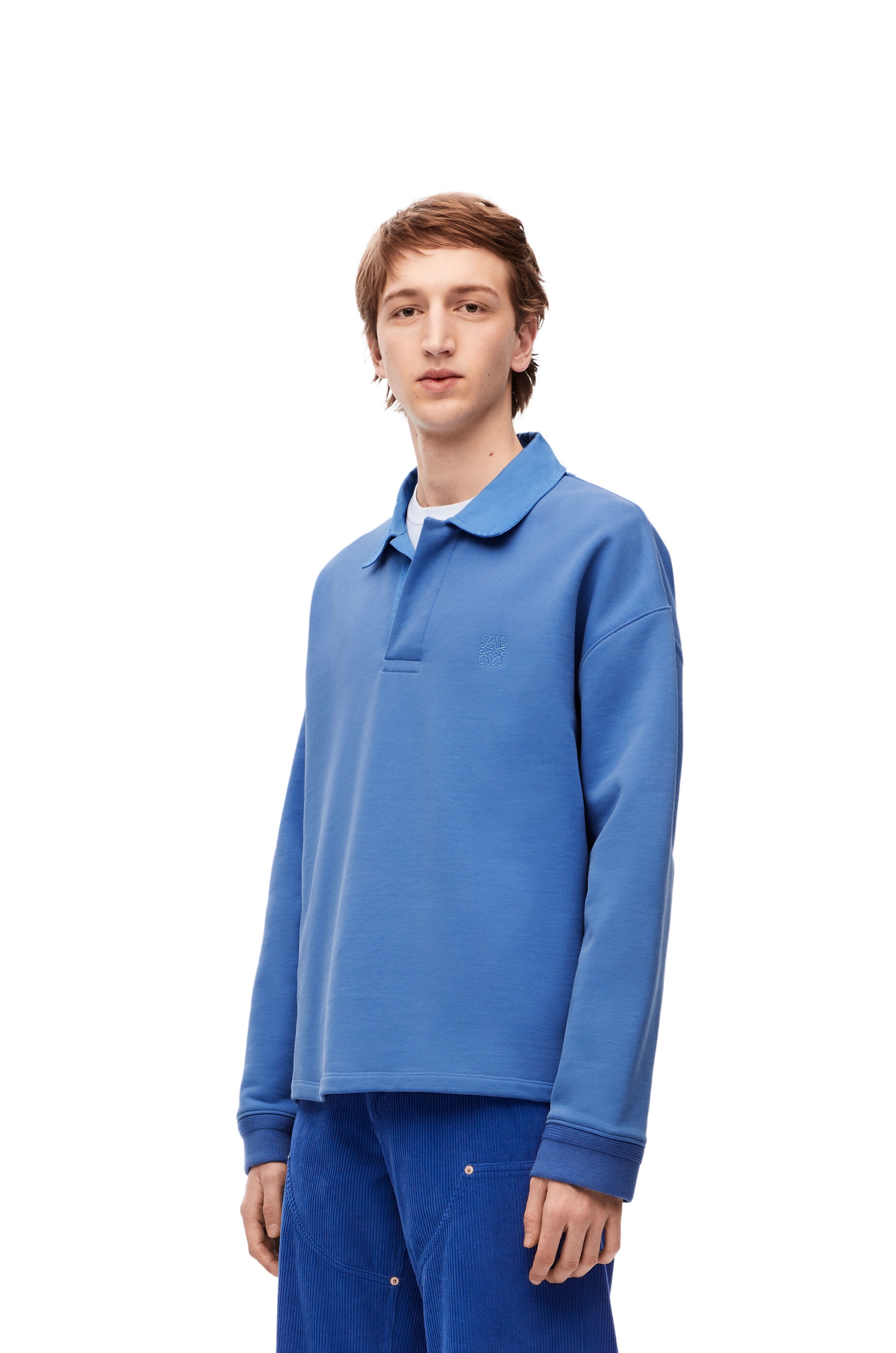 Long sleeve polo in cotton - 3