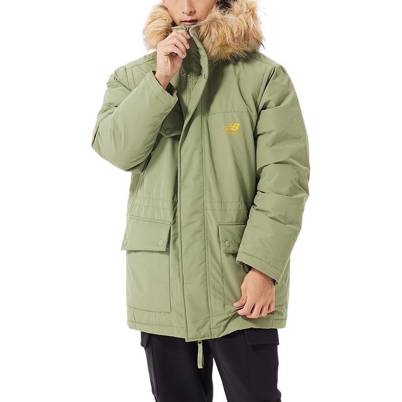 New Balance Fur Collar Warm Windproof Jacket 'Green' AMJ23371-FRO - 3
