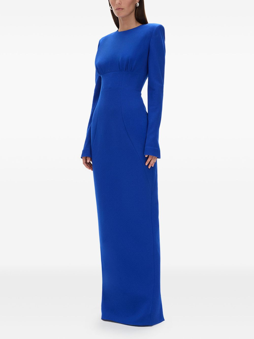 Dover padded-shoulder long dress - 3