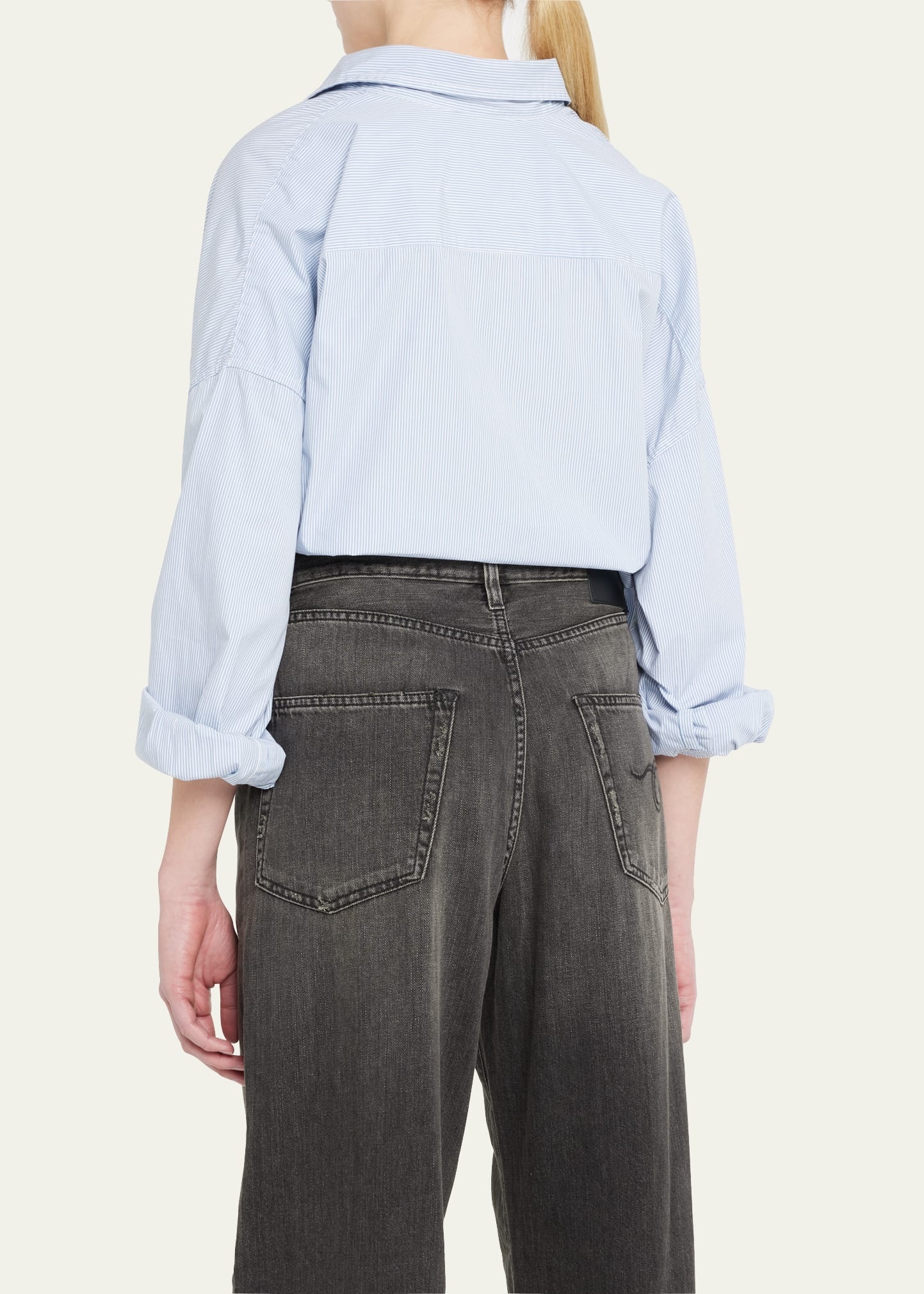 Oxford Oversized Pin-Stripe Shirt - 3