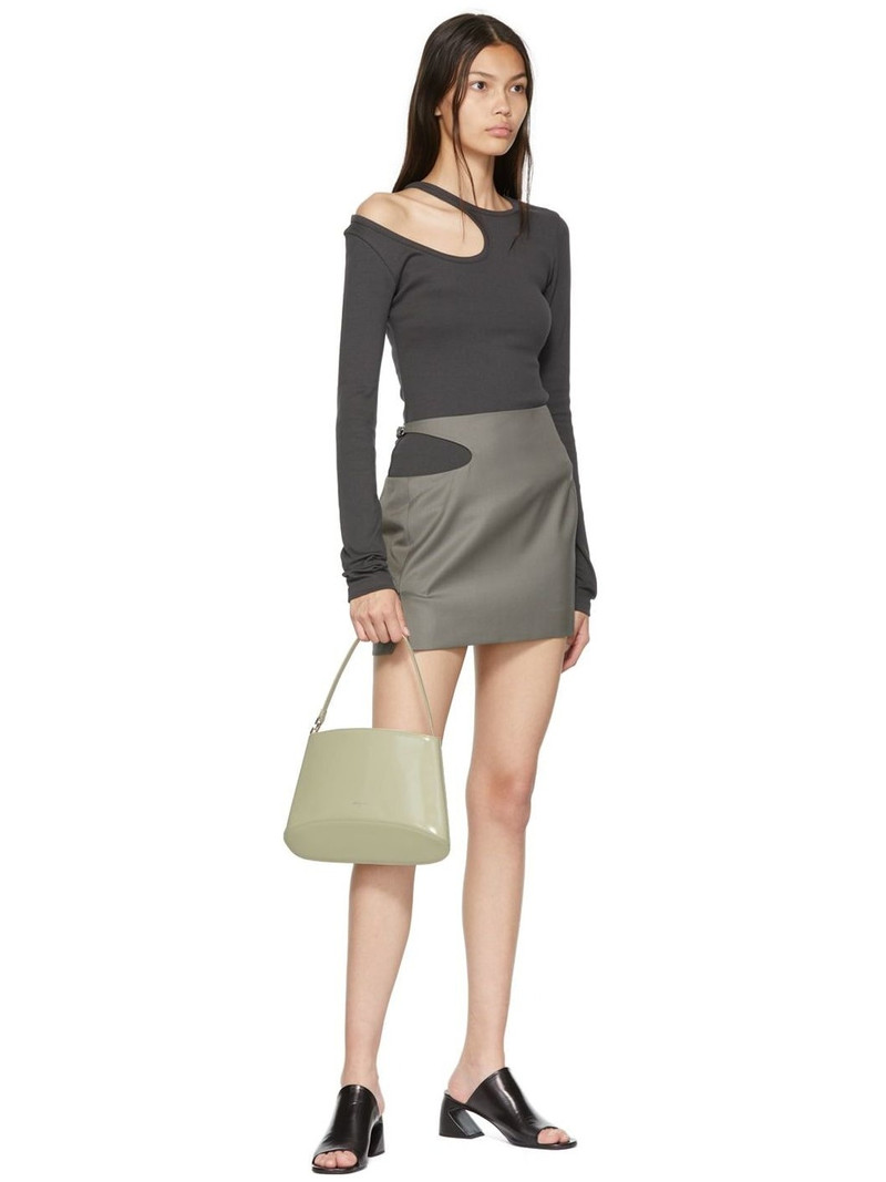Beige Leather Shoulder Bag 4
