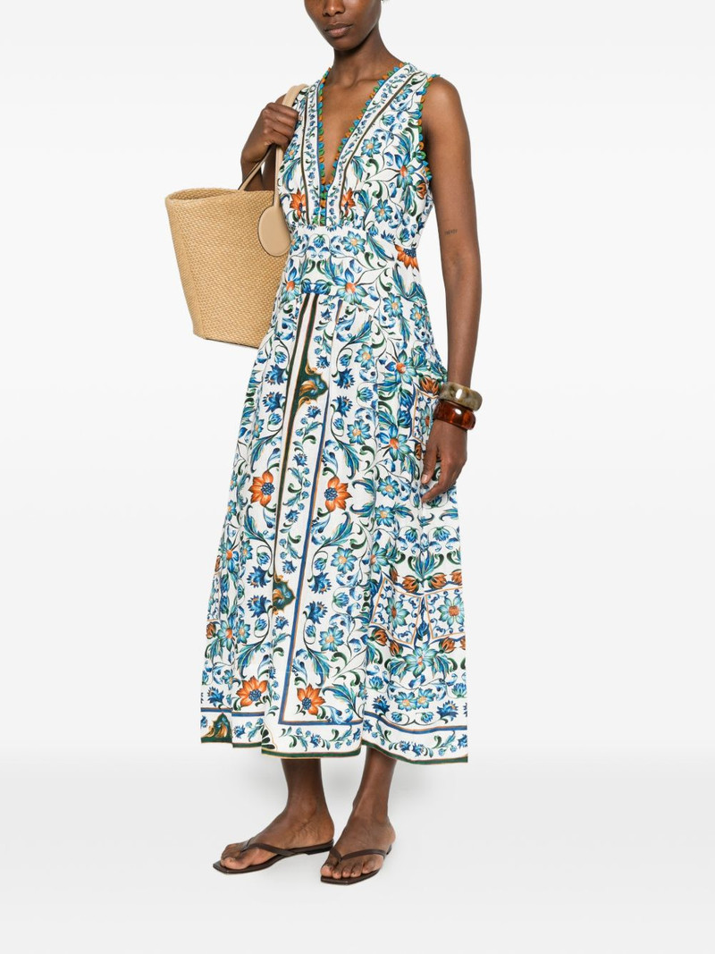 FARM RIO floral-print V-neck midi dress outlook