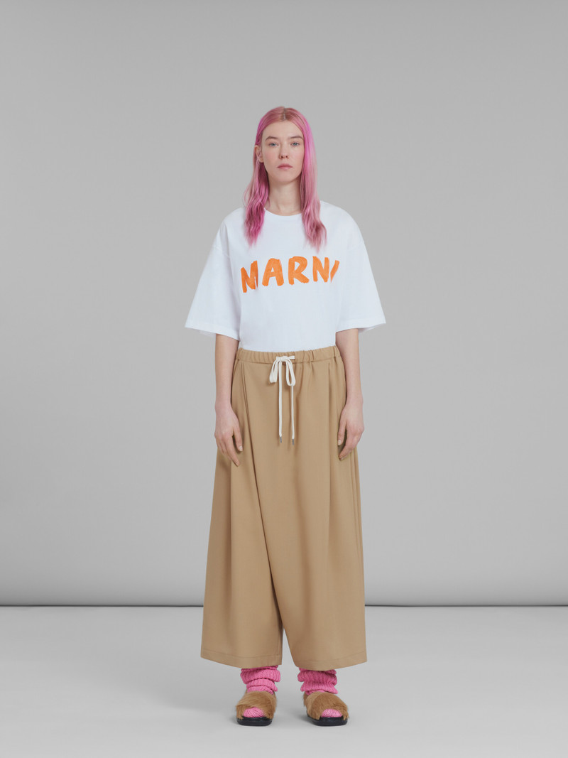 Marni KARATE PANTS IN BEIGE TROPICAL WOOL outlook
