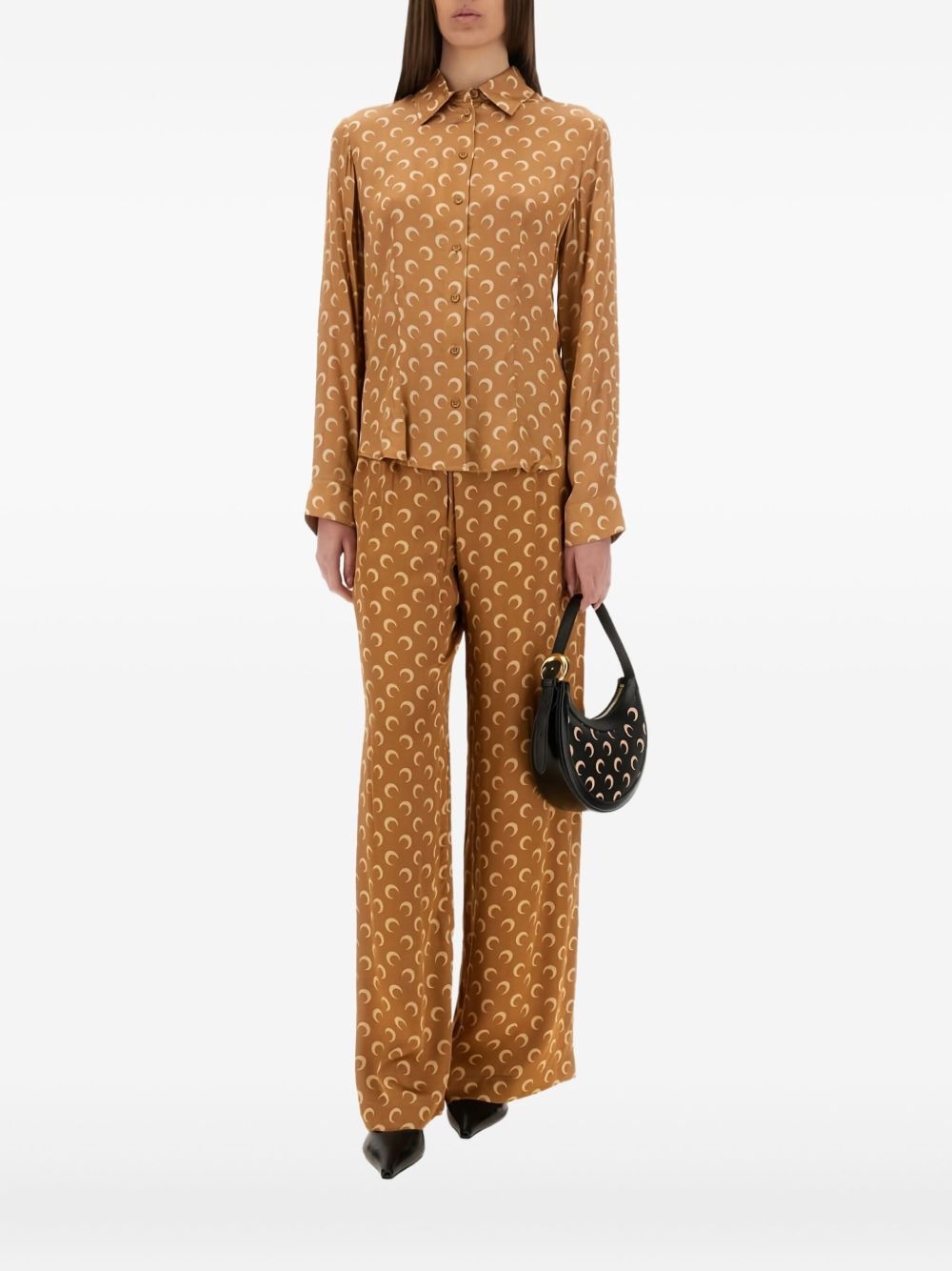 crescent moon-print shirt - 2