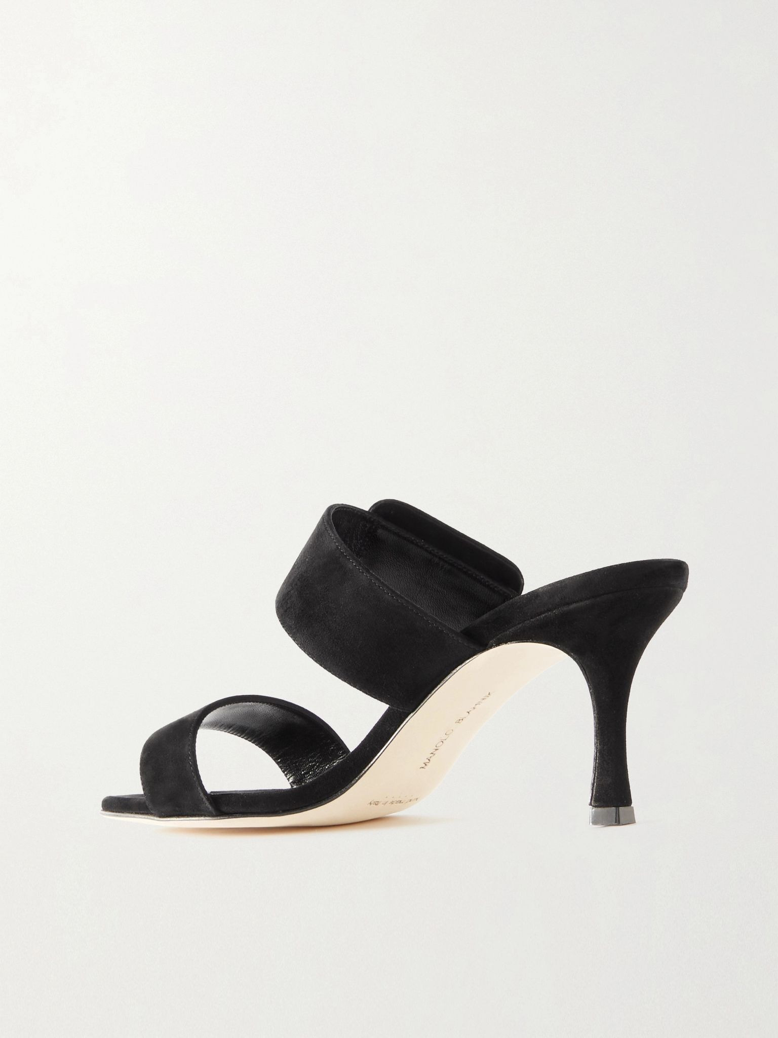 Gable 70 buckled suede mules Black - 3