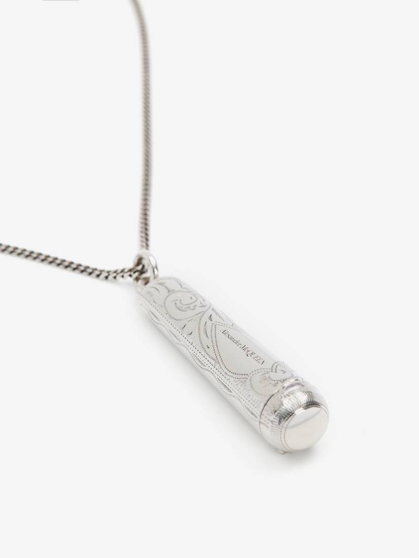 Men's Case Pendant Chain Necklace in Antique Silver - 3