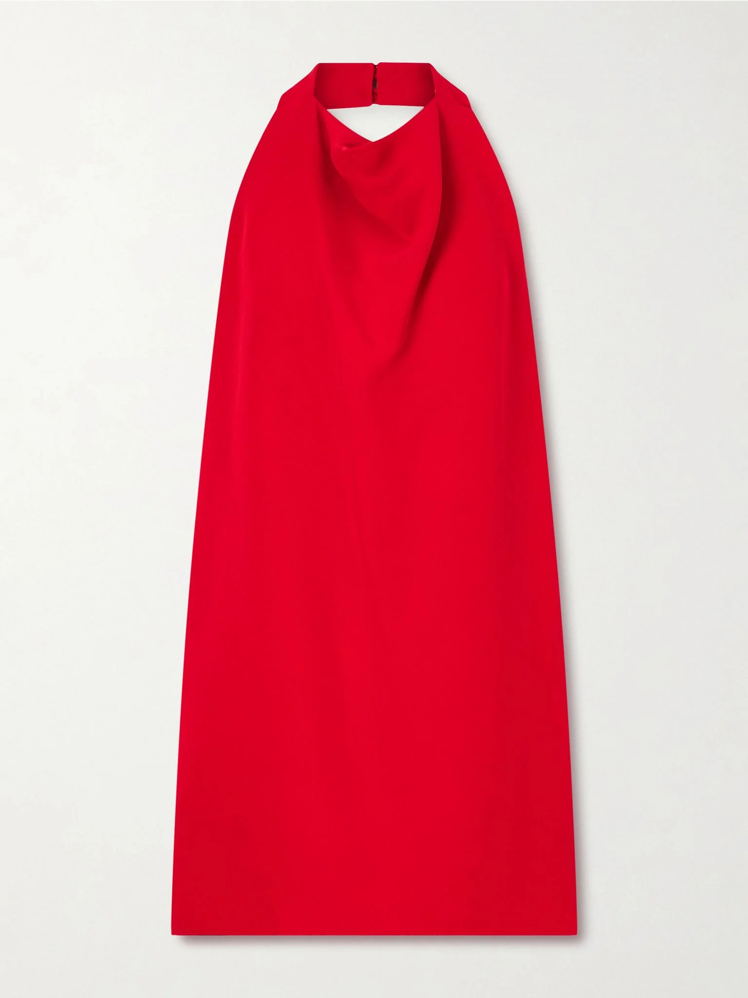 Draped silk-cady mini dress Red - 1