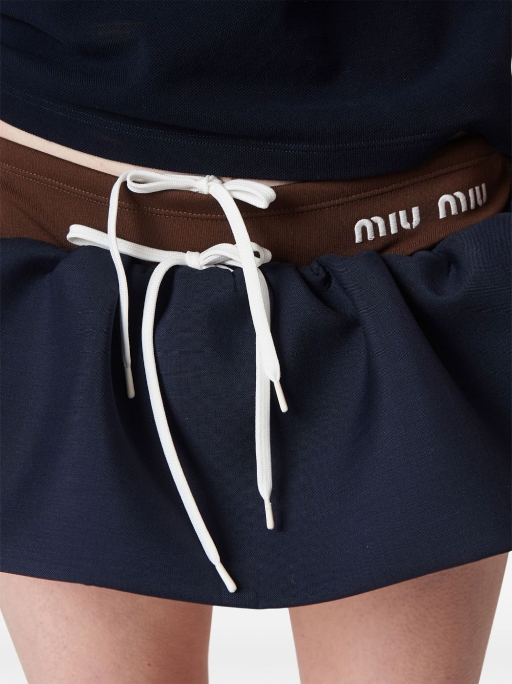 logo-appliquÃ© wool miniskirt - 6
