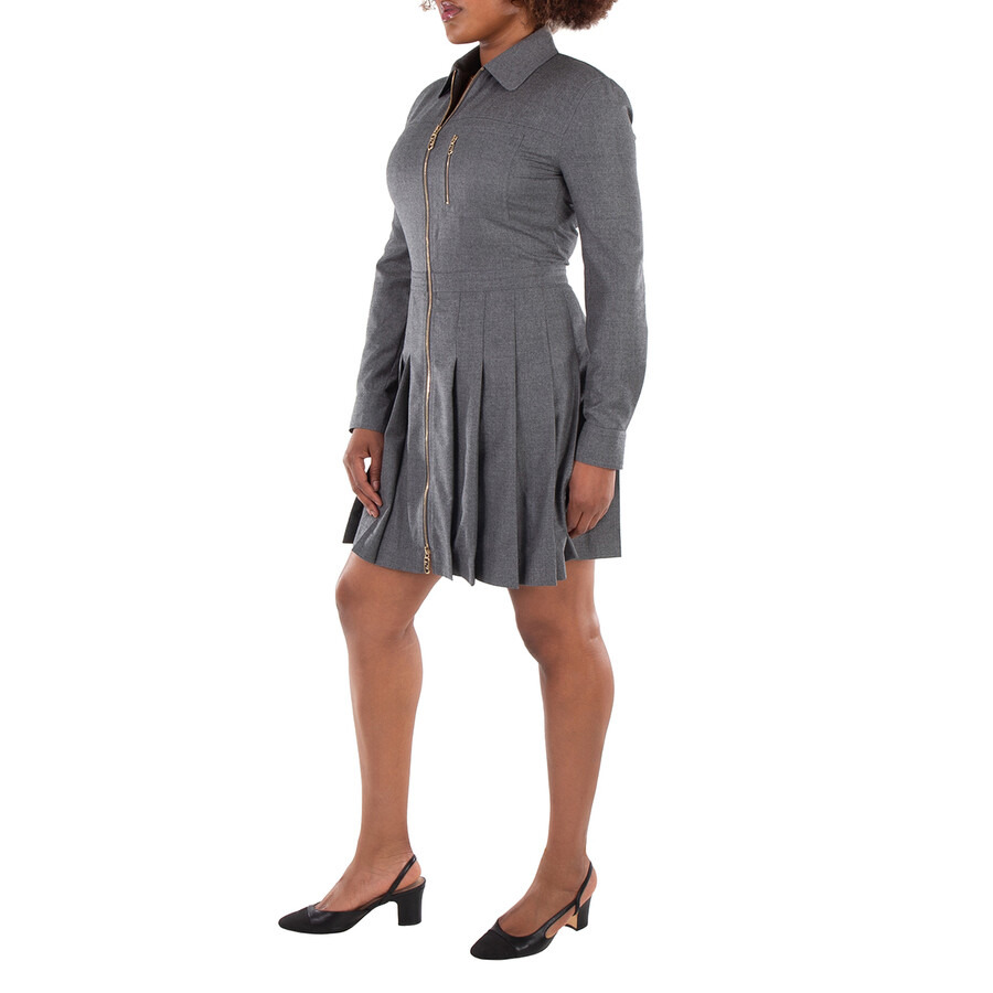 Fendi Pleated Long Sleeves Wool Dress - 5