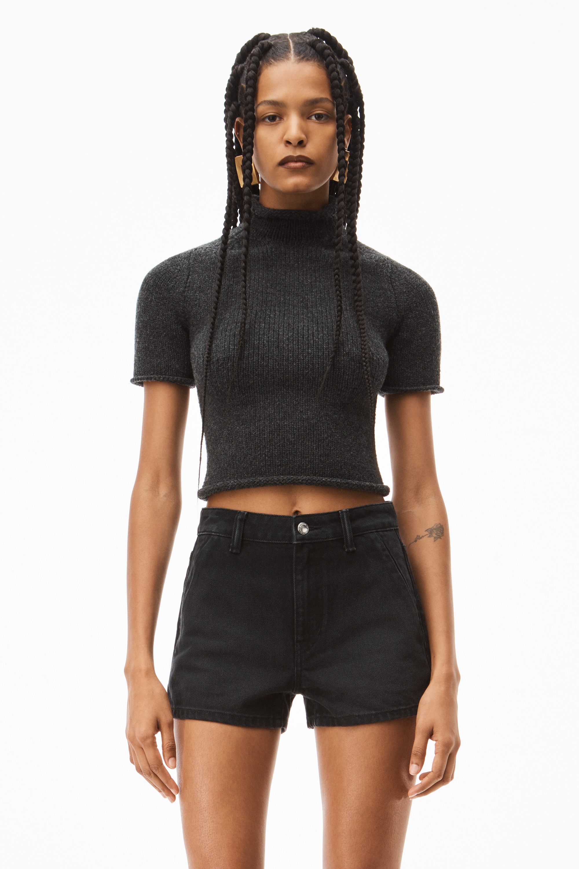 SHORTY HIGH-RISE SHORT IN DENIM - 4
