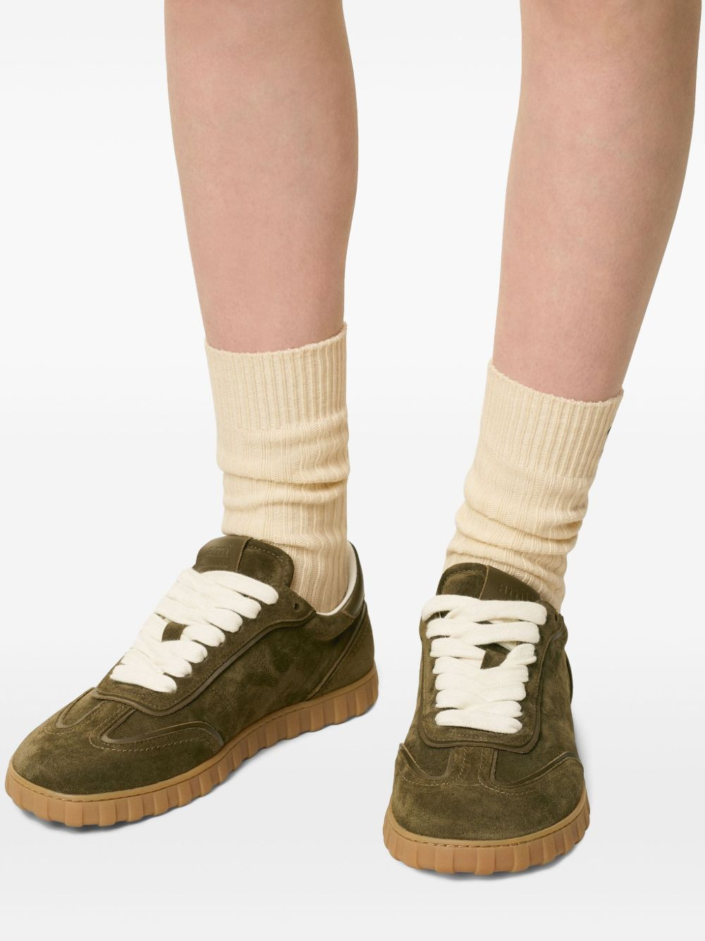 suede lace-up sneakers - 5