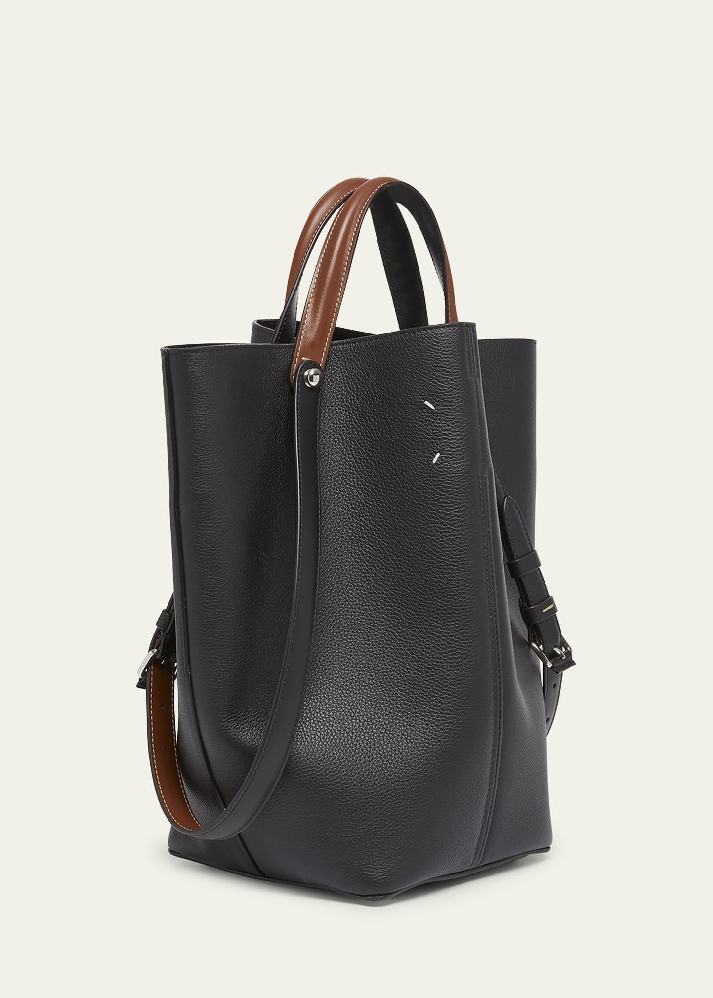 Medium Leather Shopper Tote Bag - 3