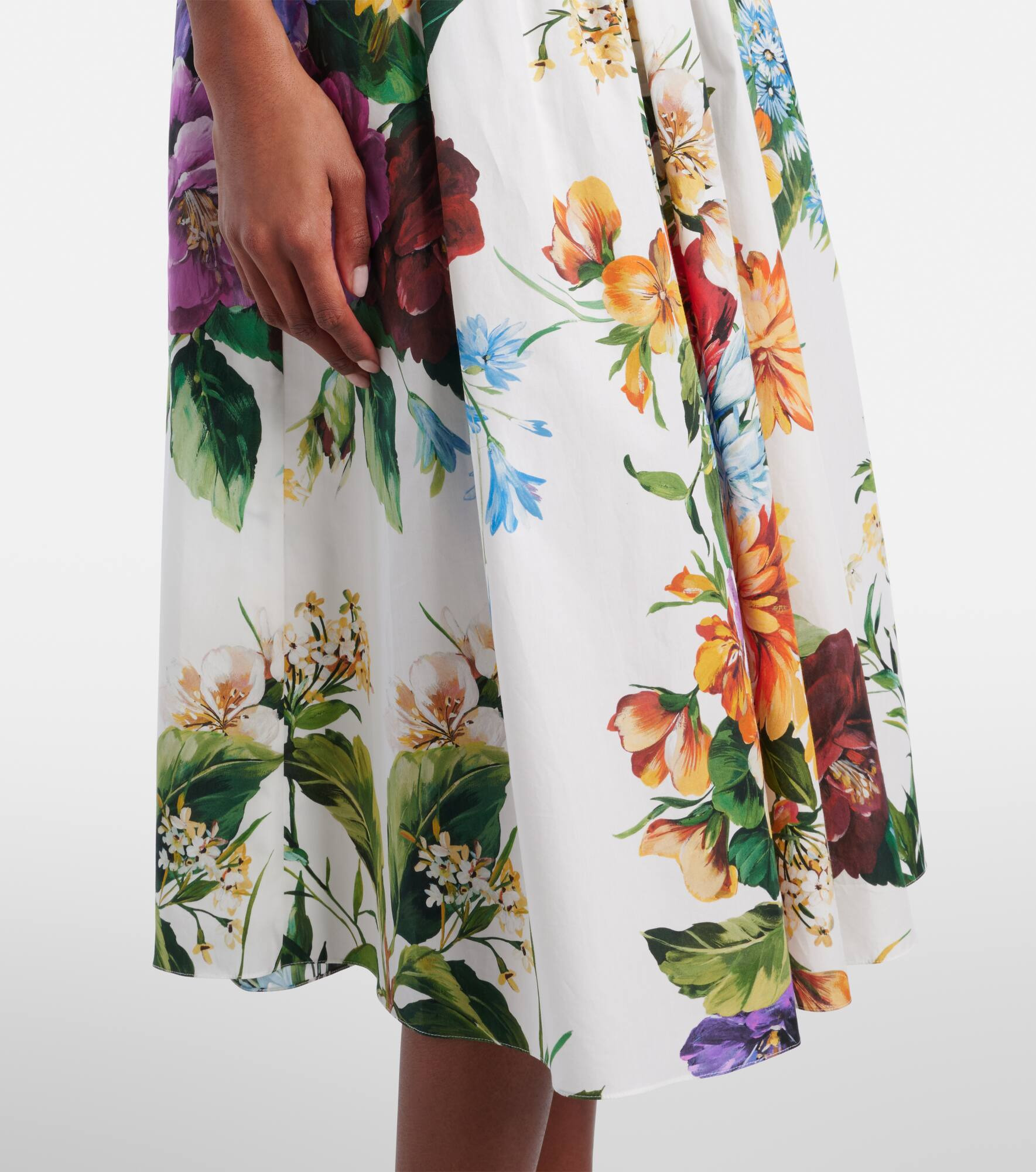 Floral cotton midi dress - 6
