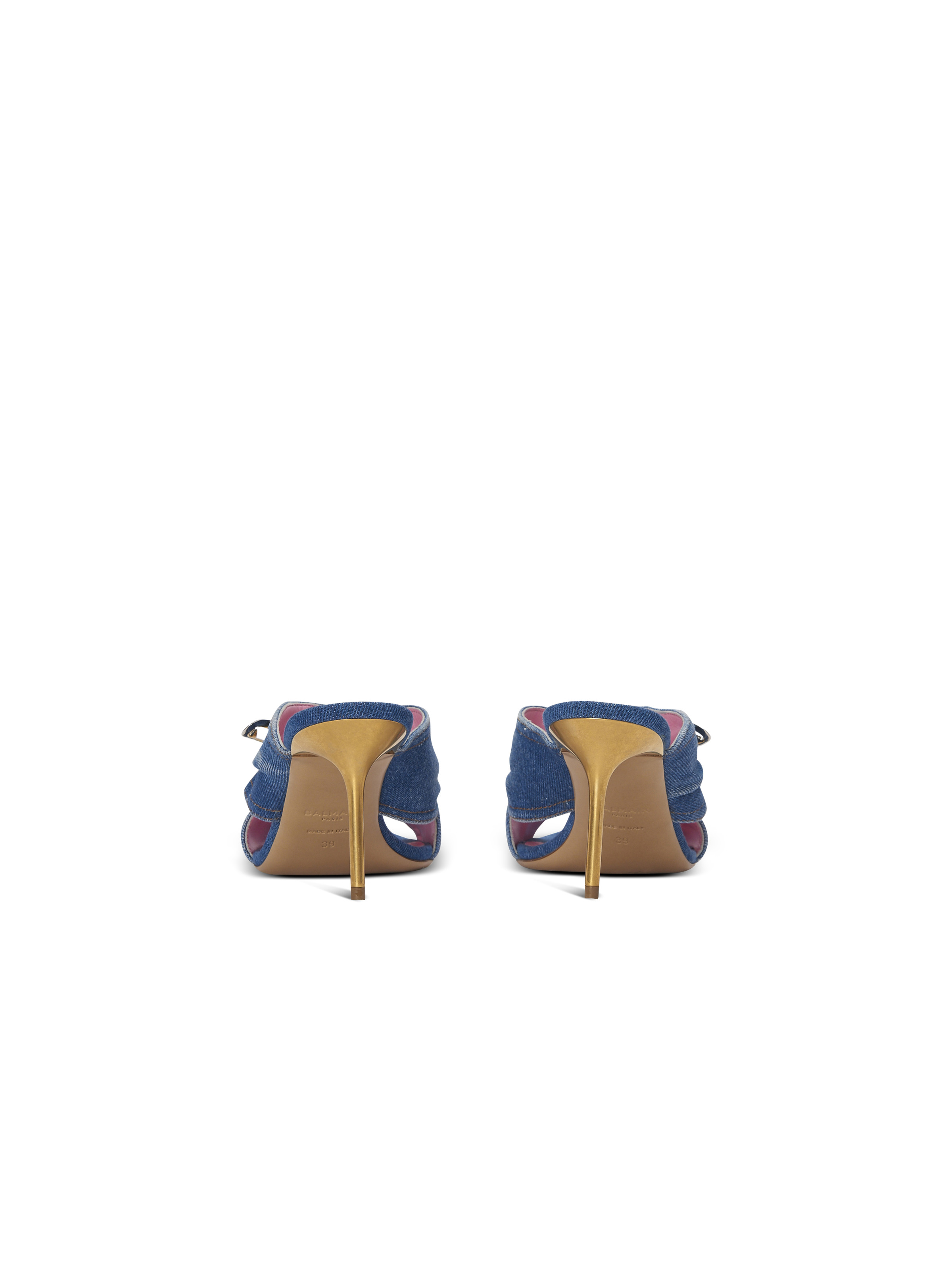 Denim Safety Pin mules - 4