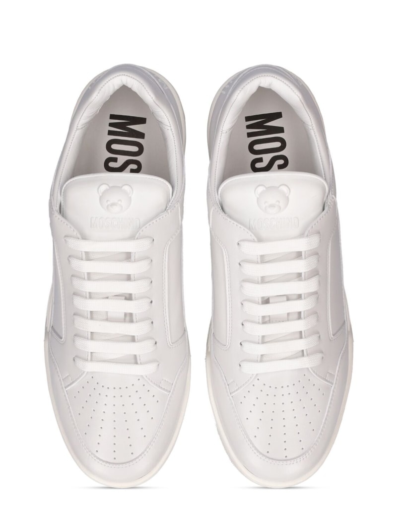 Teddy faux leather low top sneakers - 5