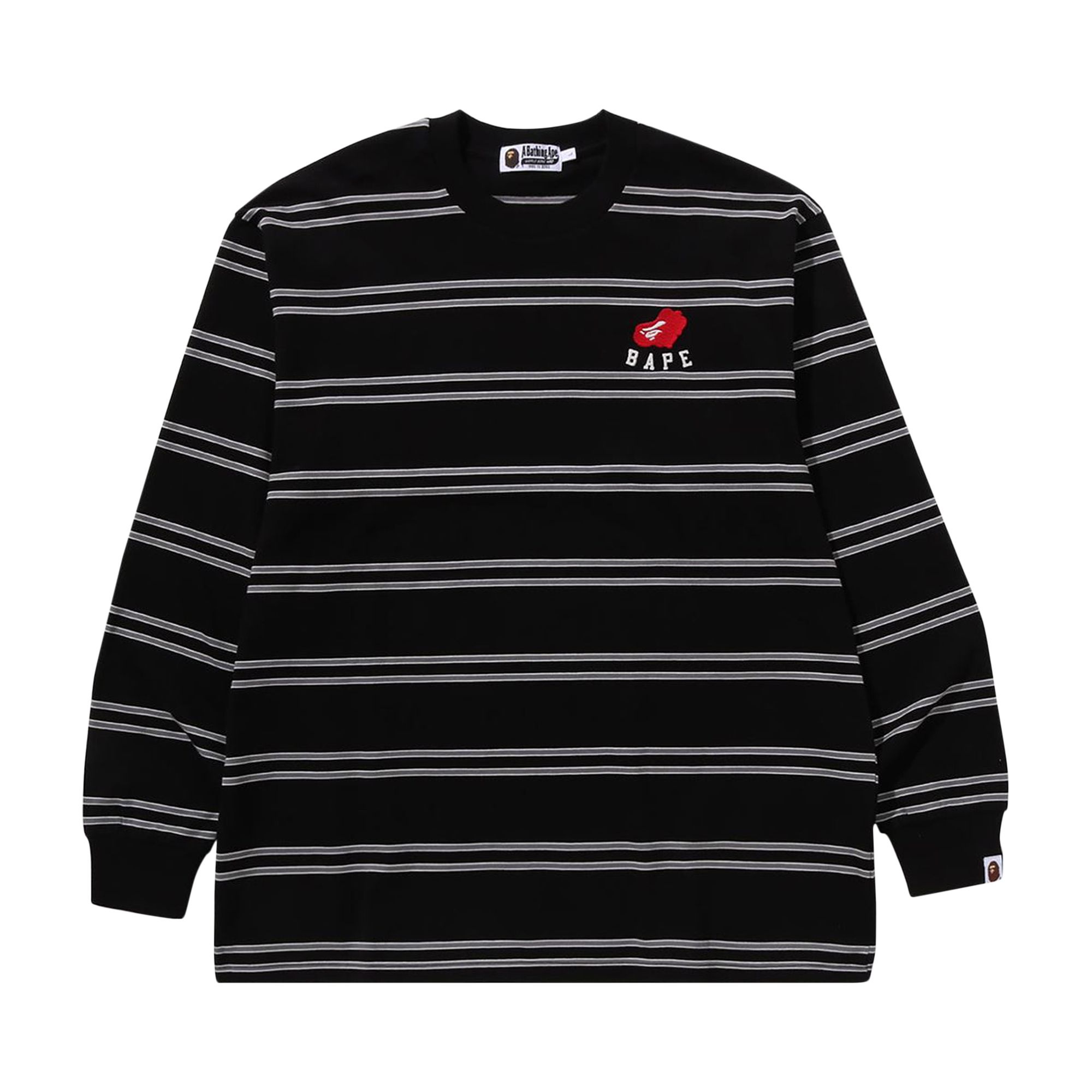 BAPE Ape Heart Hoop Long-Sleeve Tee 'Black' - 1