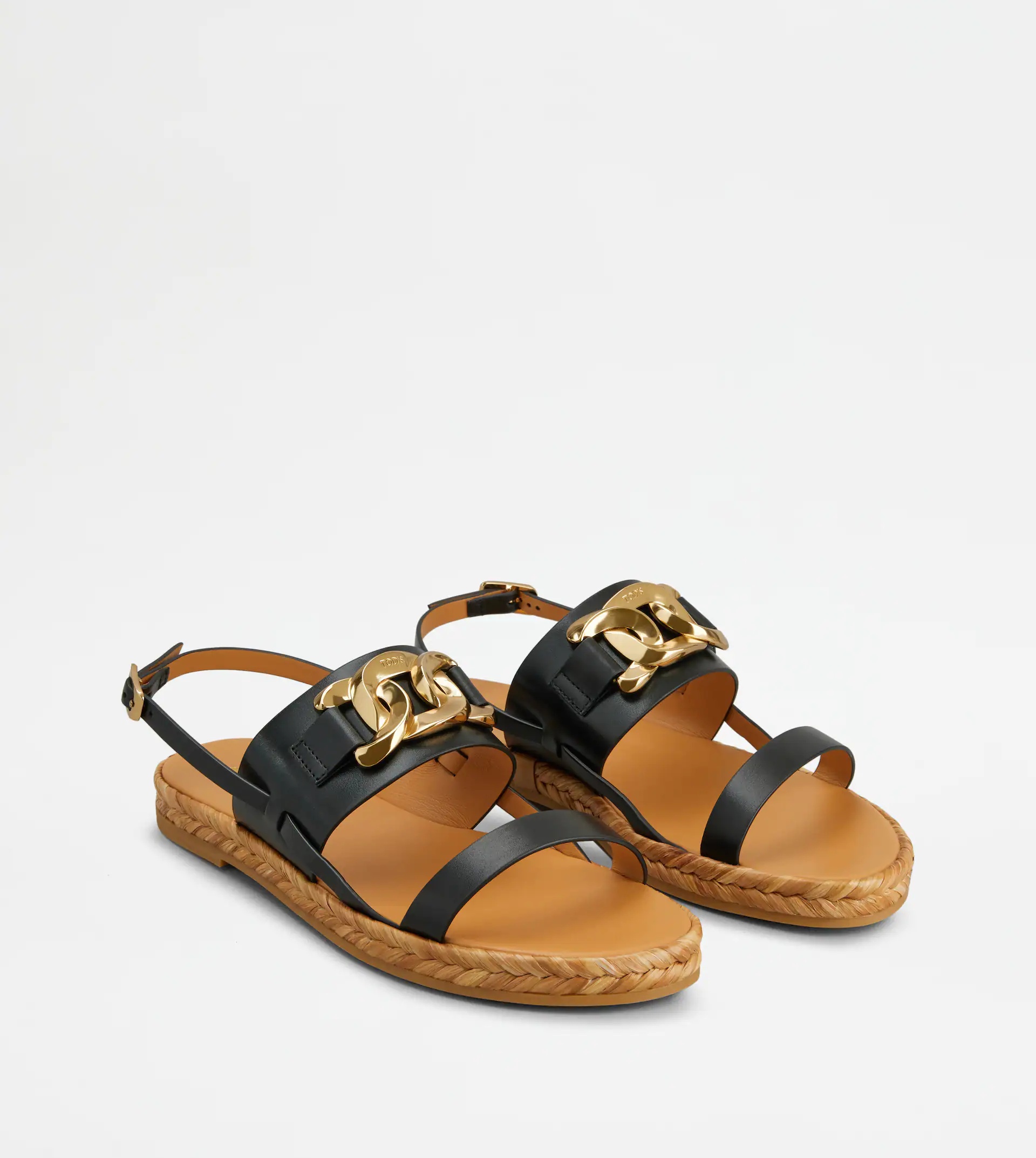SANDALS IN LEATHER - BROWN - 2