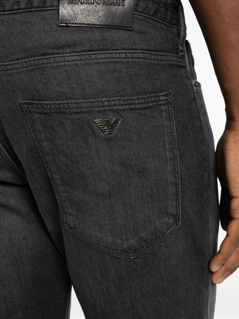 logo-plaque faded jeans 5