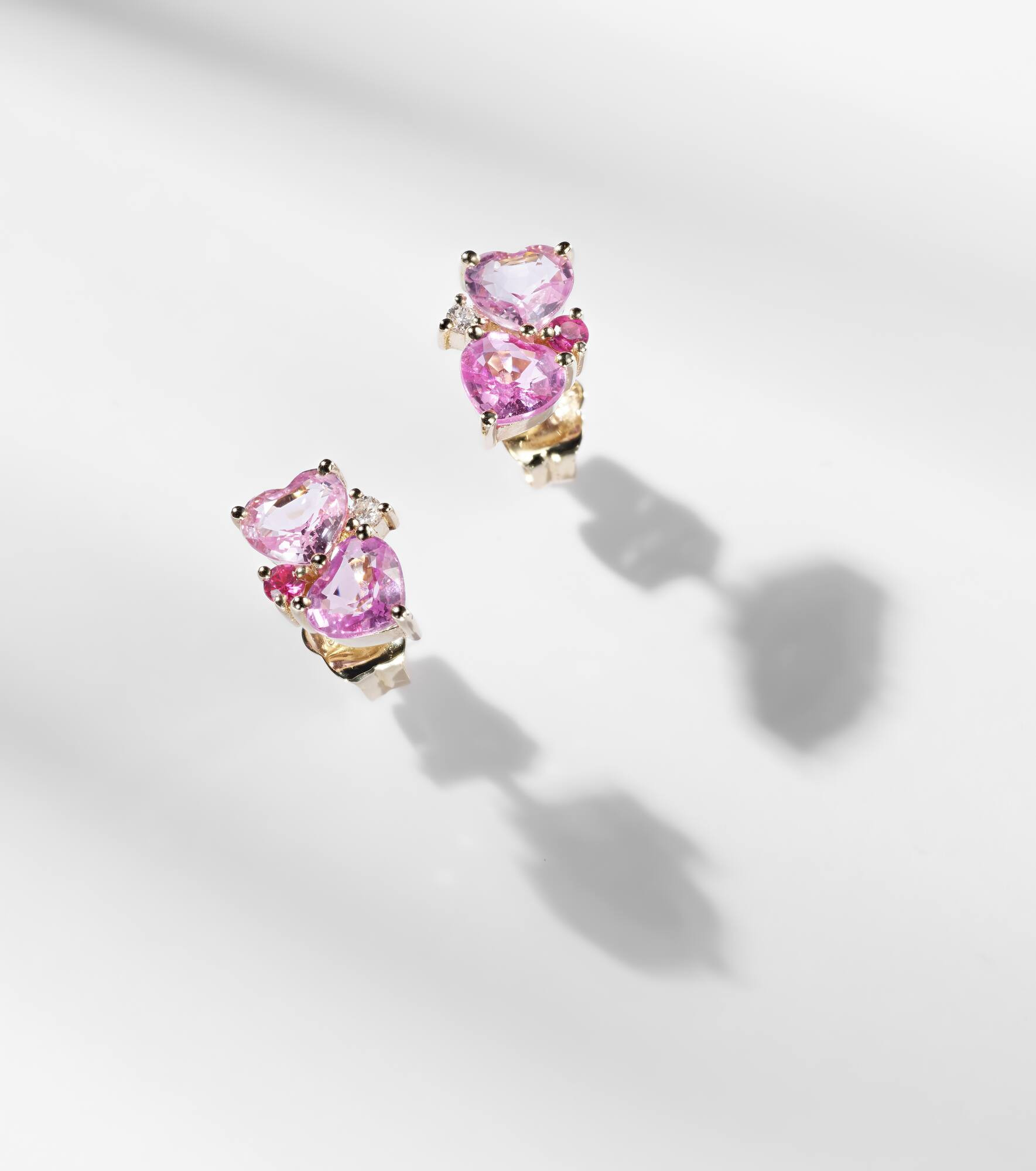 14kt gold earrings with sapphires and diamonds - 5