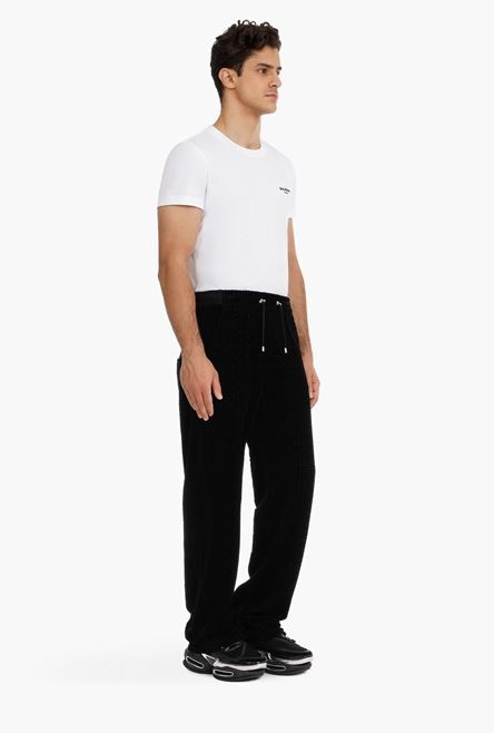 Black sweatpants with embossed velvet Balmain monogram - 7