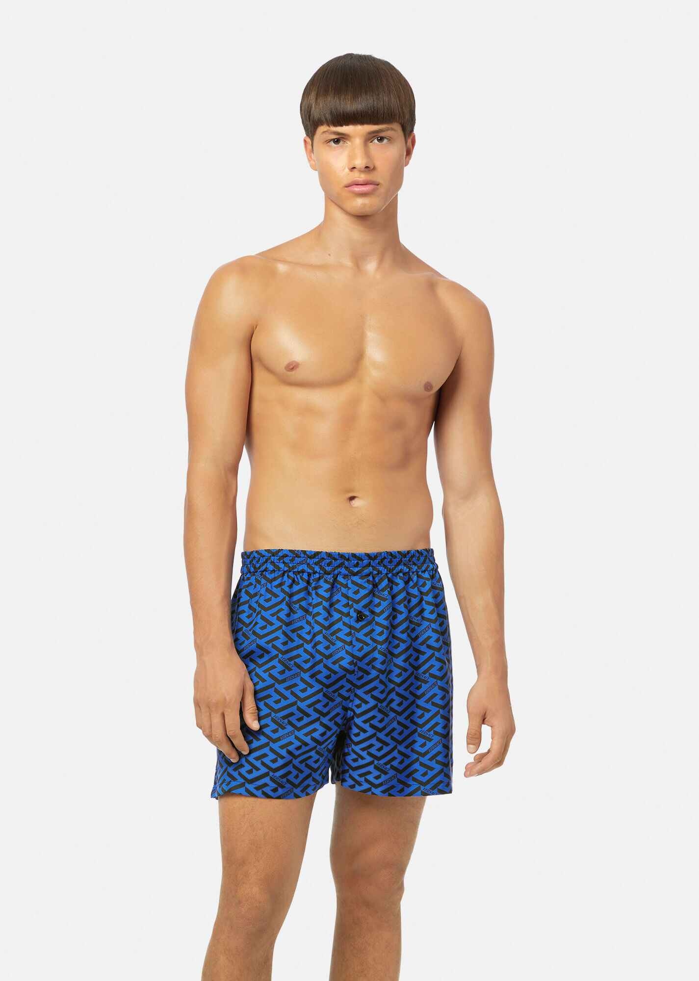 La Greca Print Silk Pyjama Shorts - 2