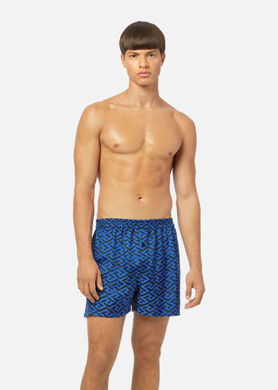 VERSACE La Greca Print Silk Pyjama Shorts outlook