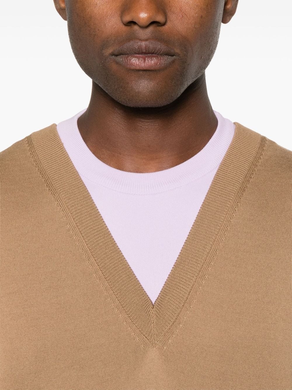 layered V-neck jumper - 5