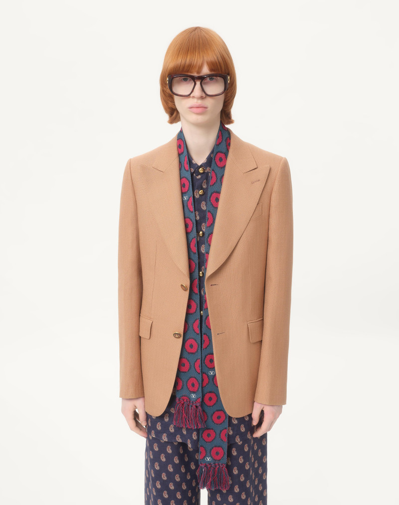 Valentino ANTIBES COTTON SCARF WITH FRINGE outlook