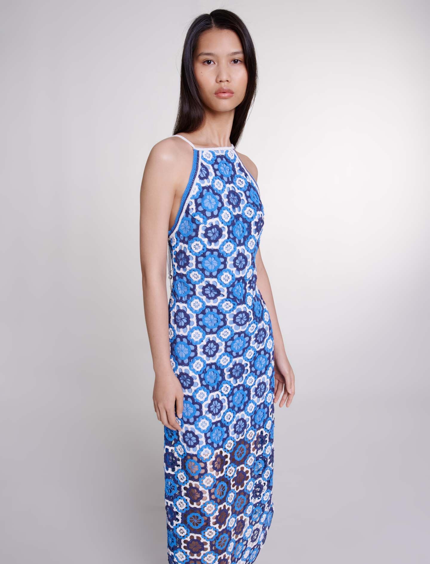Three-tone crochet dress - 5
