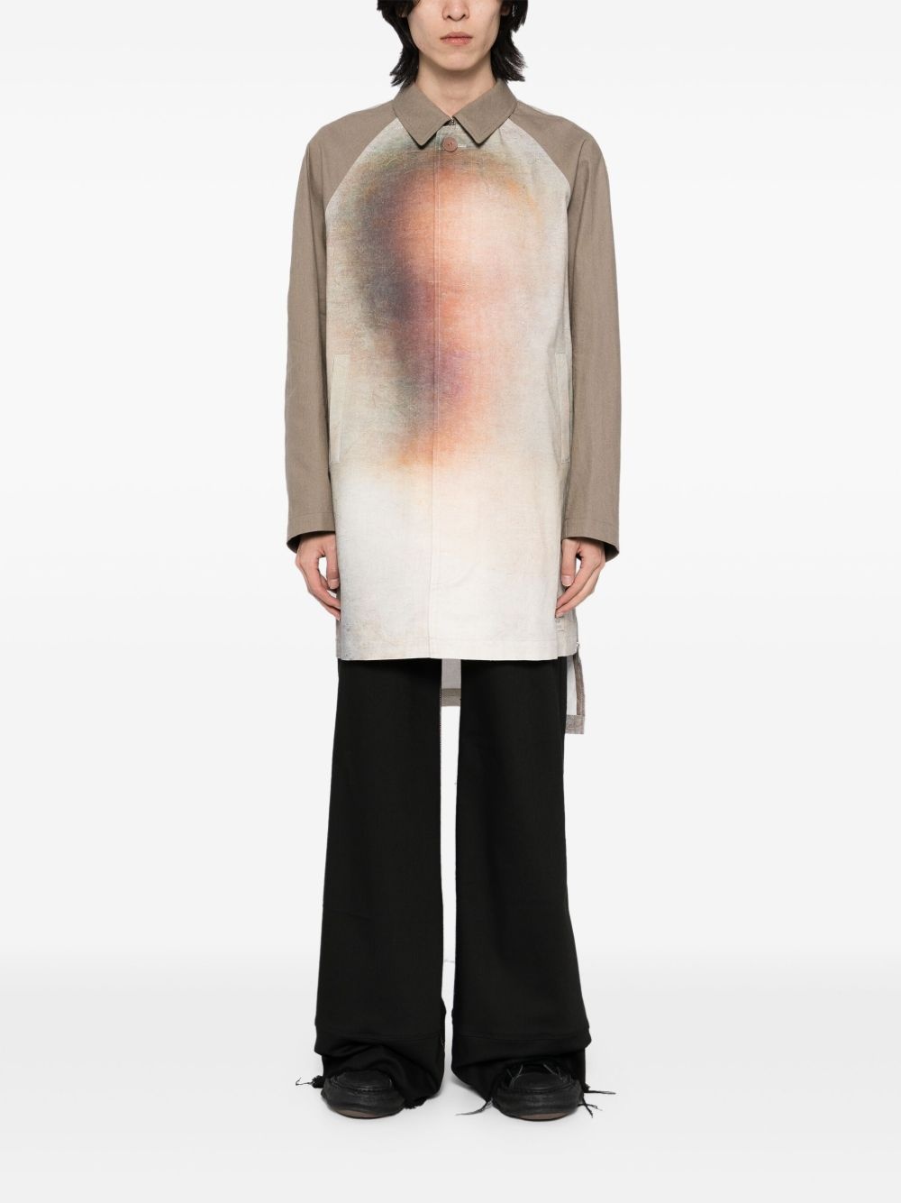 graphic-print coat - 2