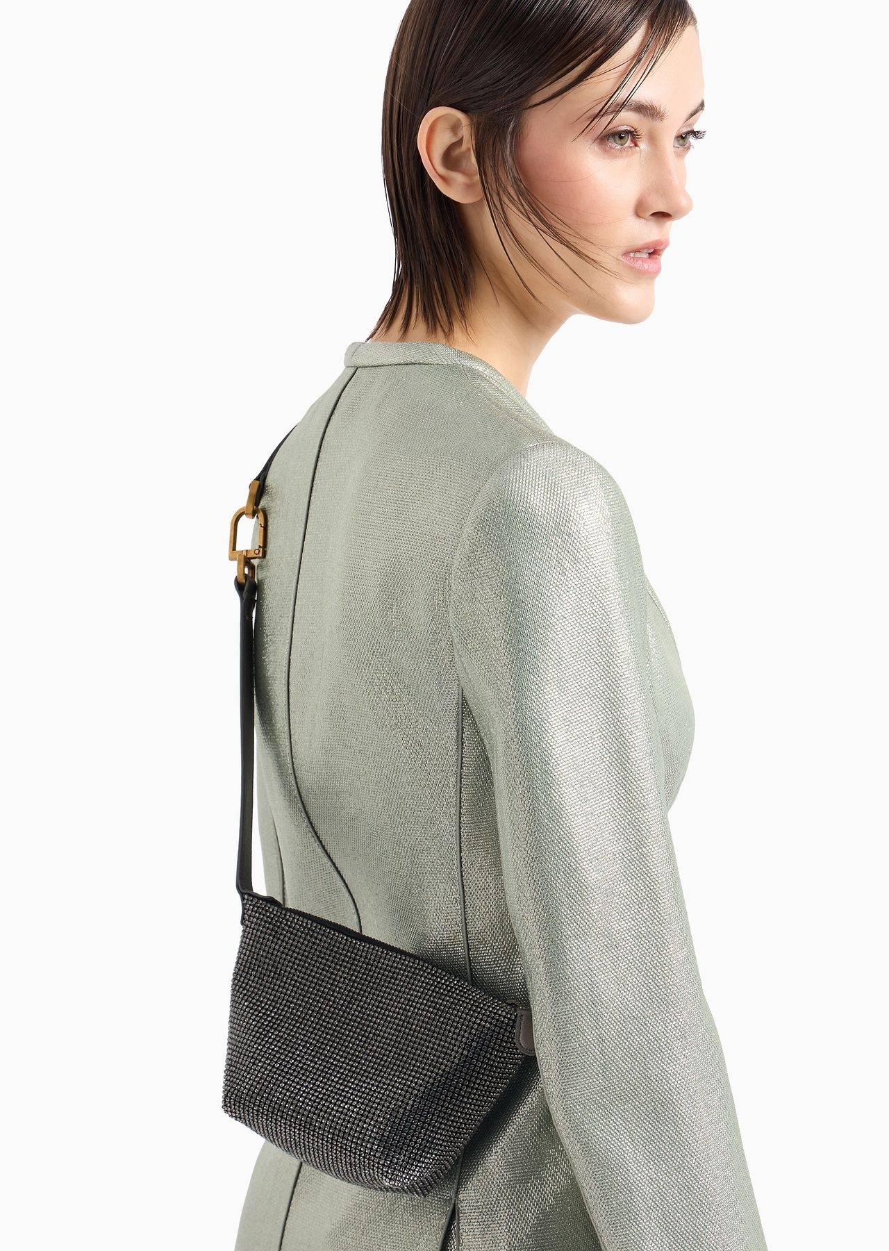 La Prima Soft mini handbag in metallic knit with rhinestones - 7