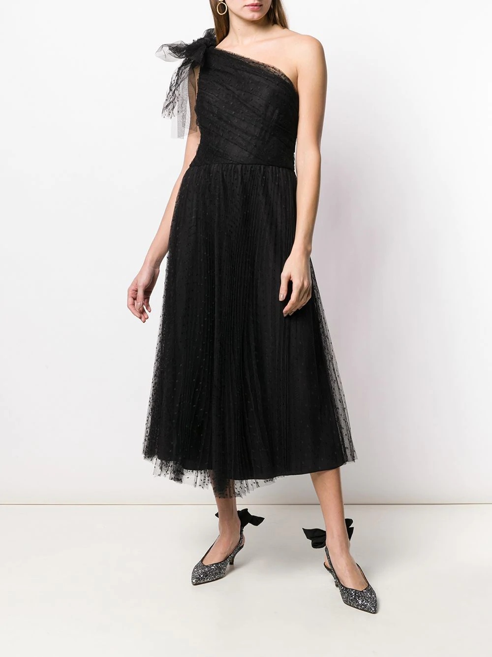 one-shoulder tulle dress - 2