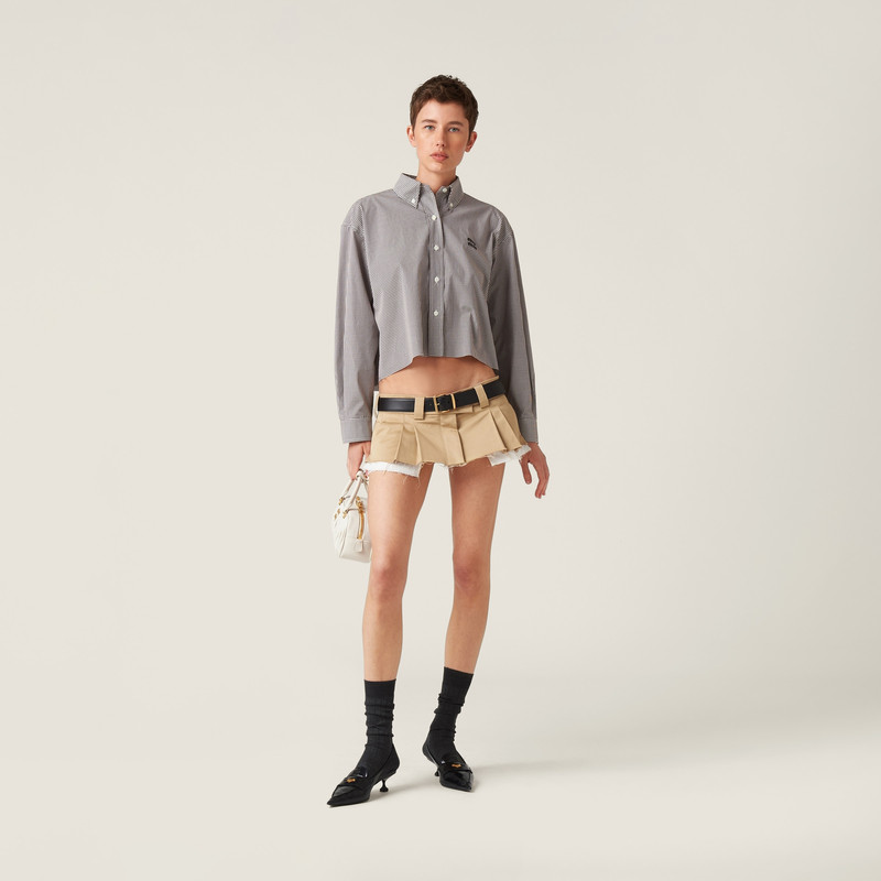 Miu Miu Gingham check poplin shirt outlook