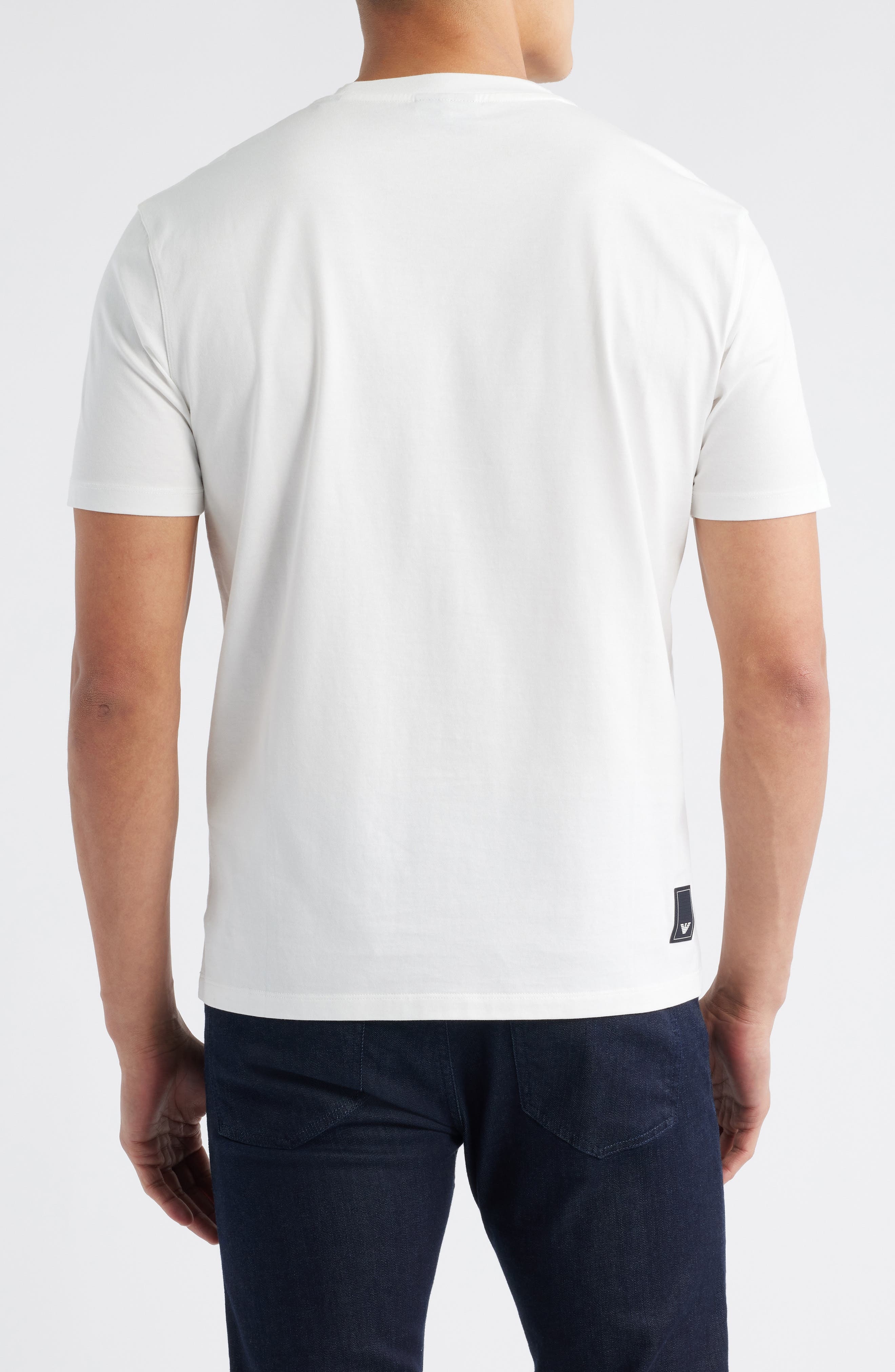 Emporio Armani Logo Embroidered Crewneck T-Shirt in Solid White at Nordstrom - 2