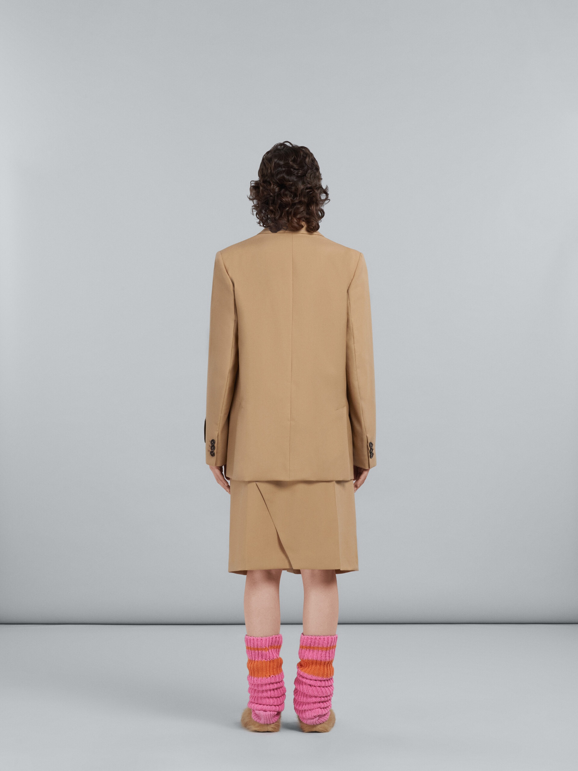LONG BLAZER IN BEIGE TROPICAL WOOL - 3