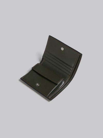 Marni OLIVE GREEN LEATHER BIFOLD CARD CASE outlook