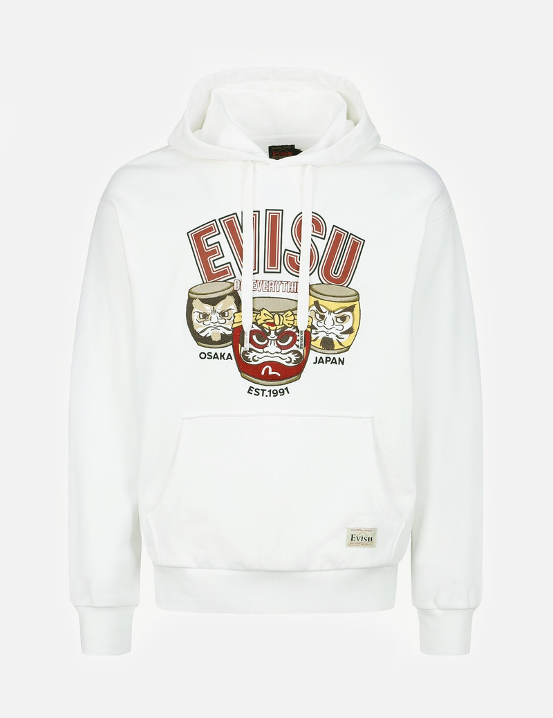 TAIKO DARUMA PRINT HOODED SWEATSHIRT 1